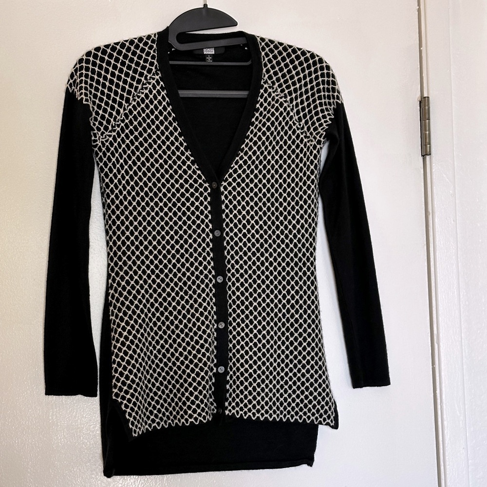 Saks Fifth Avenue Silk Cashmere Button Up Cardigan Sweater size S fall